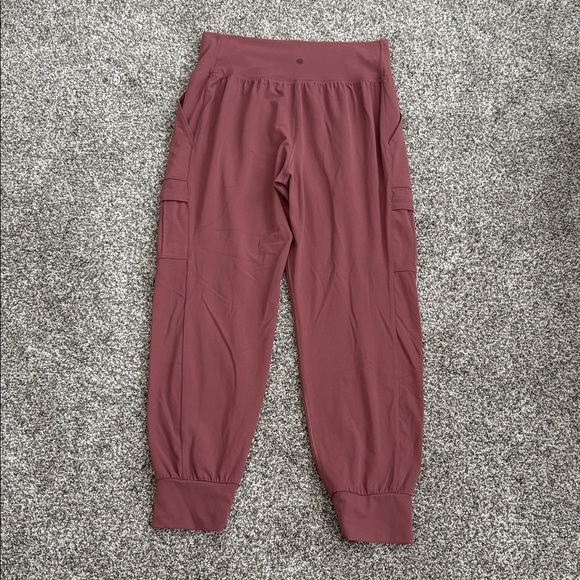 Athleta Womens Pants Pink Salutation Cargo Jogger Tawny Rose Pull On Comfy - Picture 6 of 7